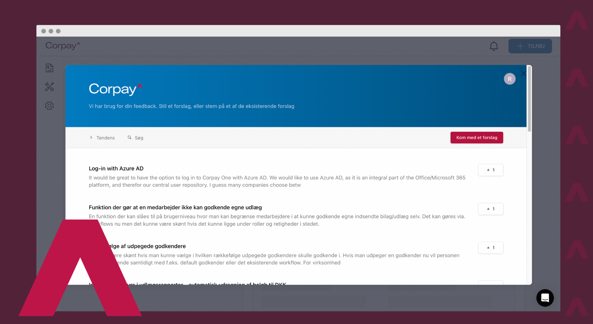 Byd vores nye feedback & feature board velkommen!